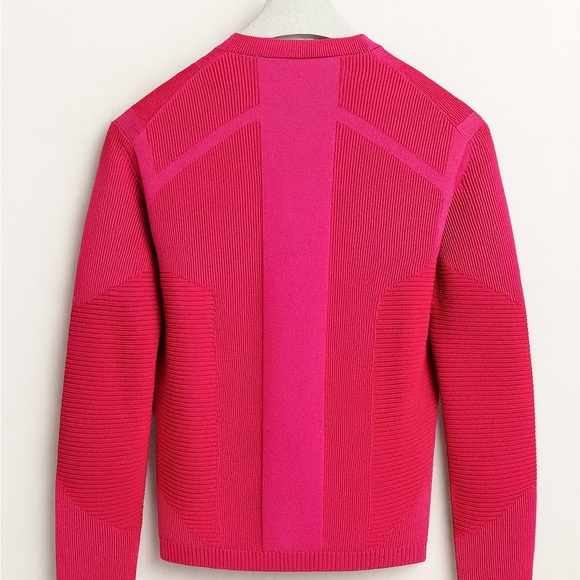 Emporio Armani Fuchsia Structured Ribbed Knit Sweater - Picture 4 of 11